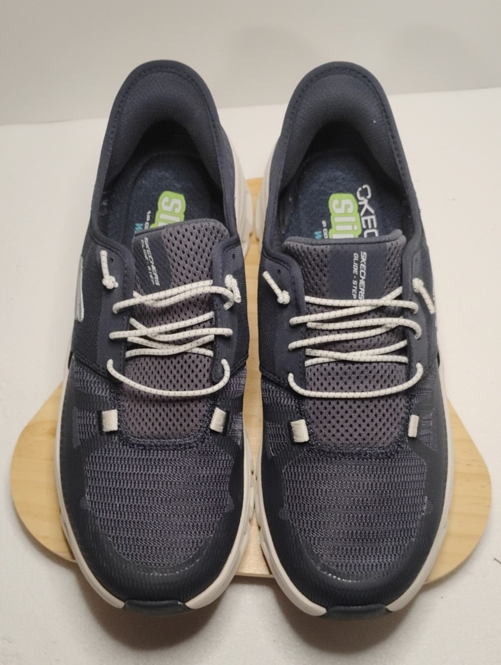 Skechers Men’s Navy and White Athletic Slip-On Sneakers